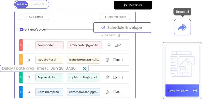 User signing a digital document using Inkfree software