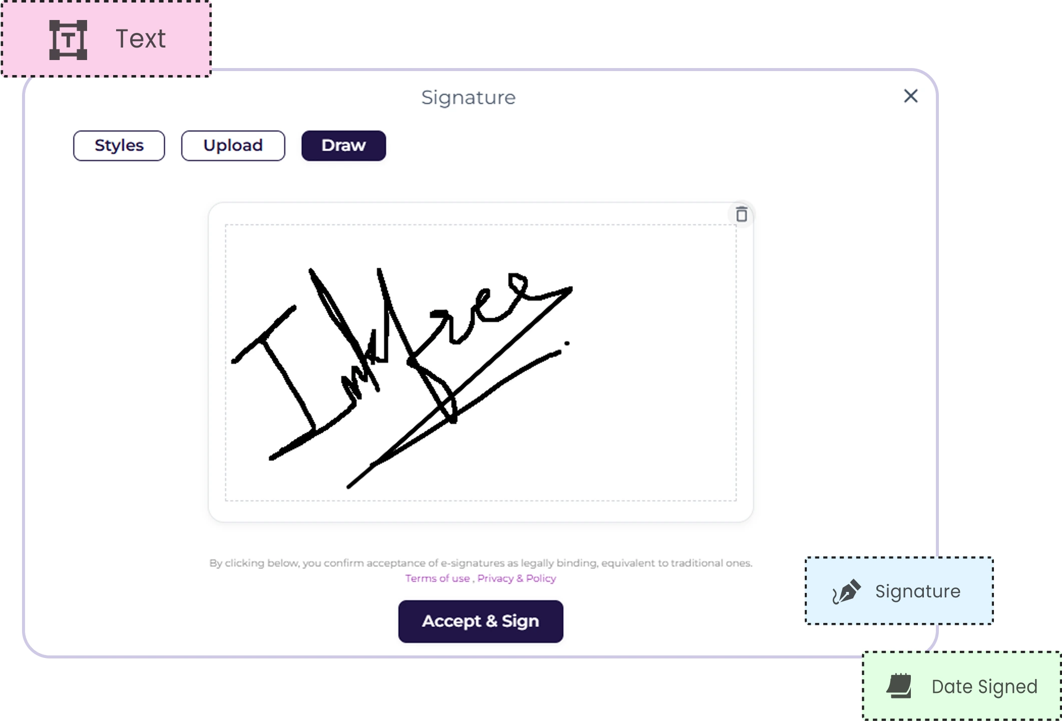 Sign documents online with Inkfree