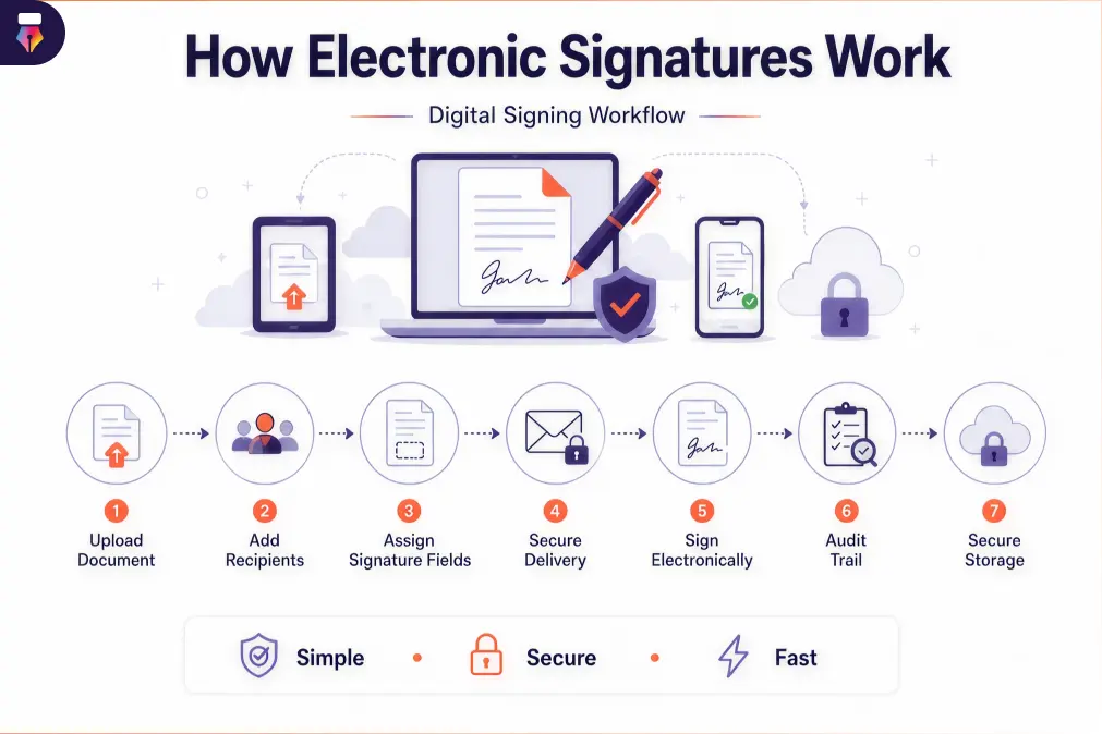  electronic signature document workflow from upload to secure completion